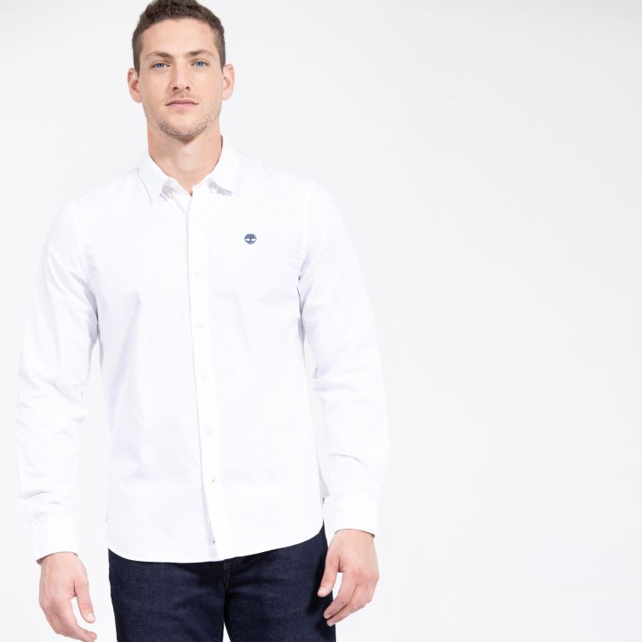 חולצה מכופתרת SLIM FIT עם רקמת לוגו