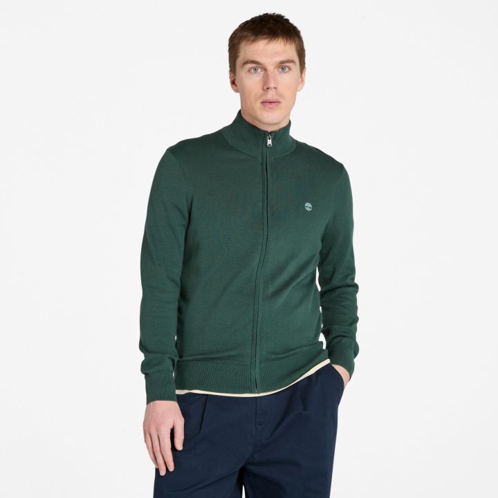 סווטשירט עם רוכסן מלא ולוגו רקום