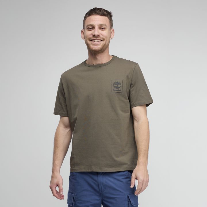 טי שירט Timberland עם הדפס דו צדדי לגברים