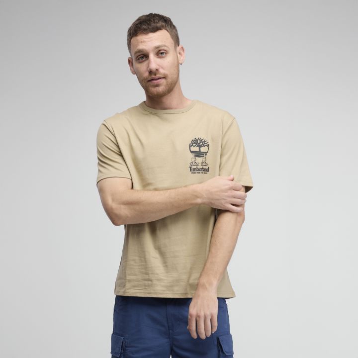 טי שירט Timberland עם הדפס קטן לגברים