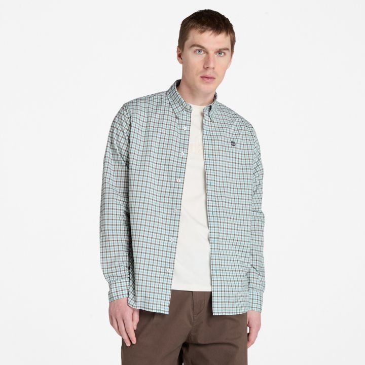 חולצה מכופתרת לגברים Stretch Poplin Gingham