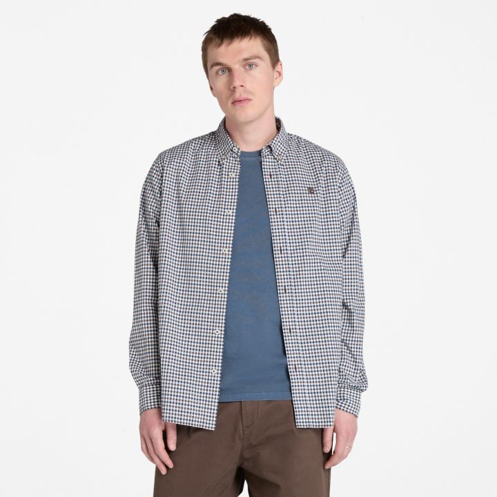 חולצה מכופתרת לגברים Stretch Poplin Gingham
