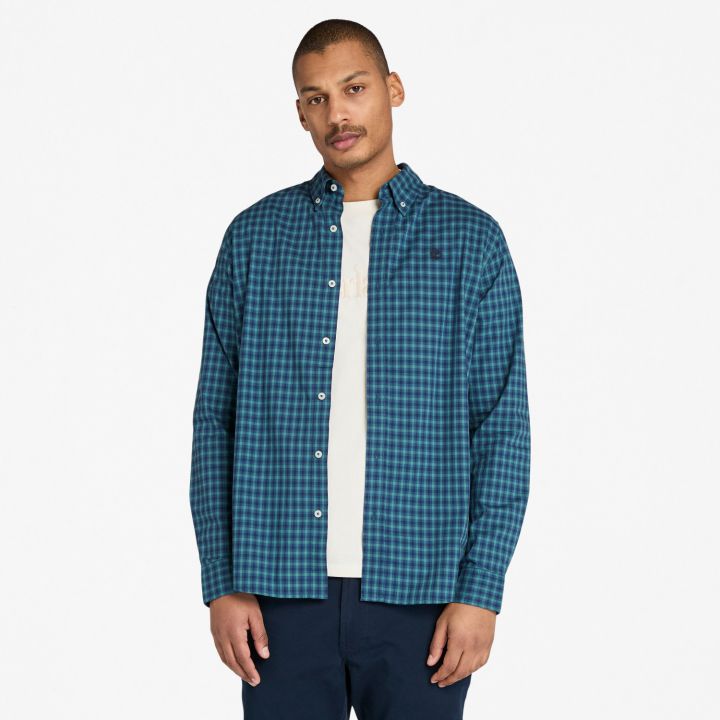 חולצה מכופתרת לגברים Stretch Poplin Gingham