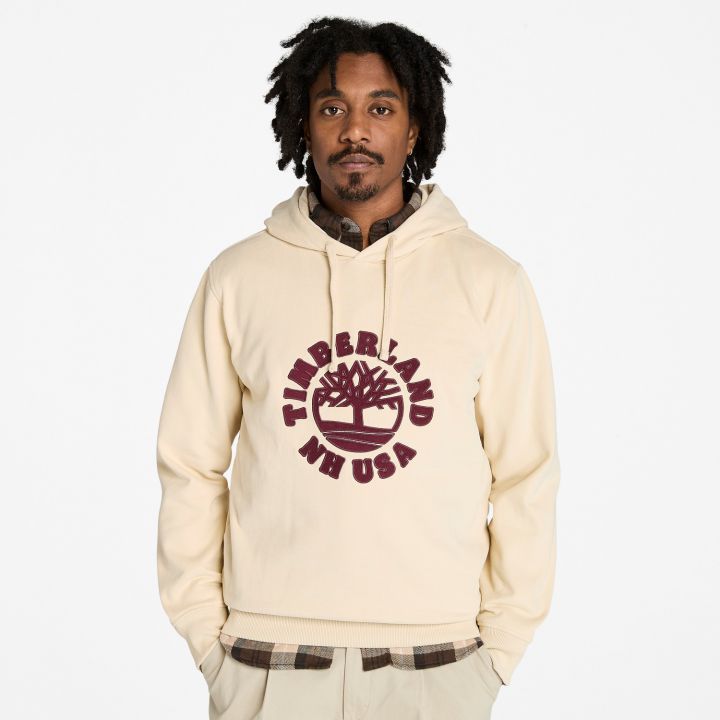 סווטשירט עם קפוצ’ון ולוגו עץ רקום