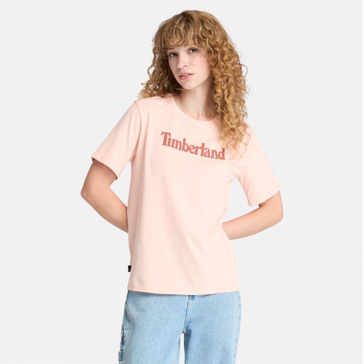 טי שירט קצרה לנשים עם הדפס Timberland