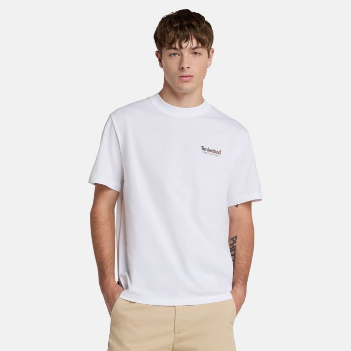 טי שירט עם שרוולים קצרים והדפס דו צדדי Timberland לגברים