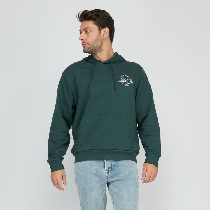 סווטשירט עם קפוצ’ון והדפס Timberland בגב לגברים