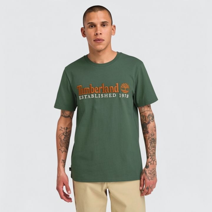טי-שירט עם רקמת לוגו Timberland לגברים