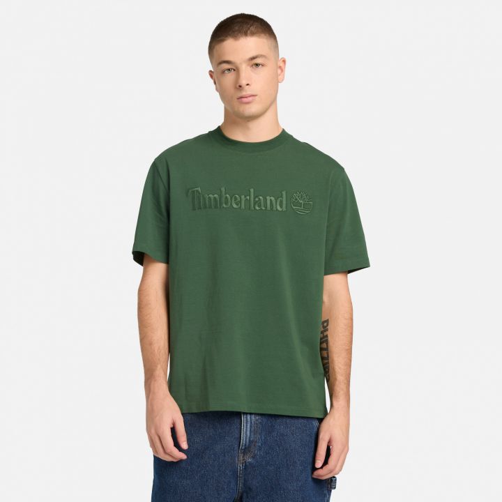 טי שירט עם שרוולים קצרים והדפס לוגו Timberland לגברים