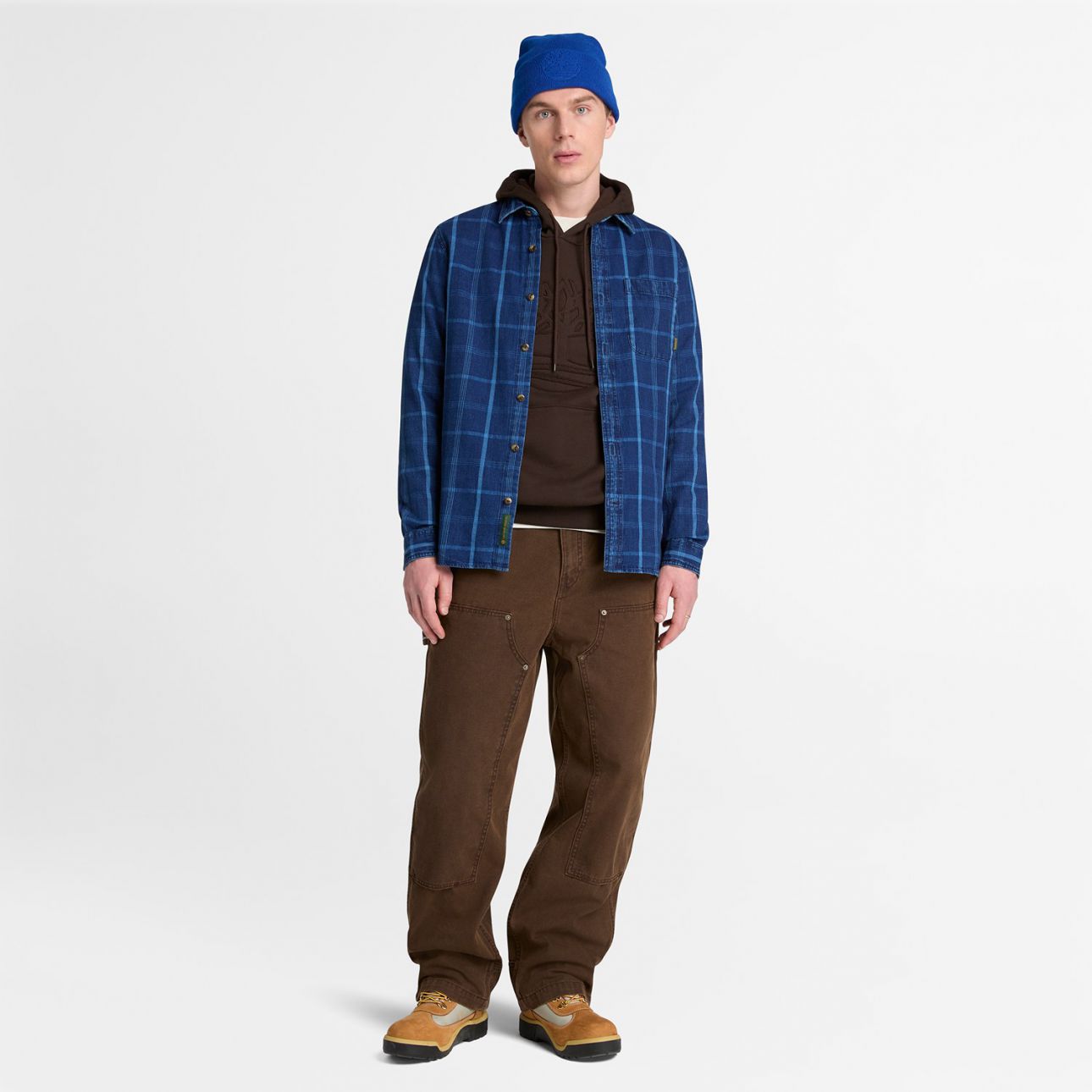 חולצה מכופתרת לגברים Indigo Check