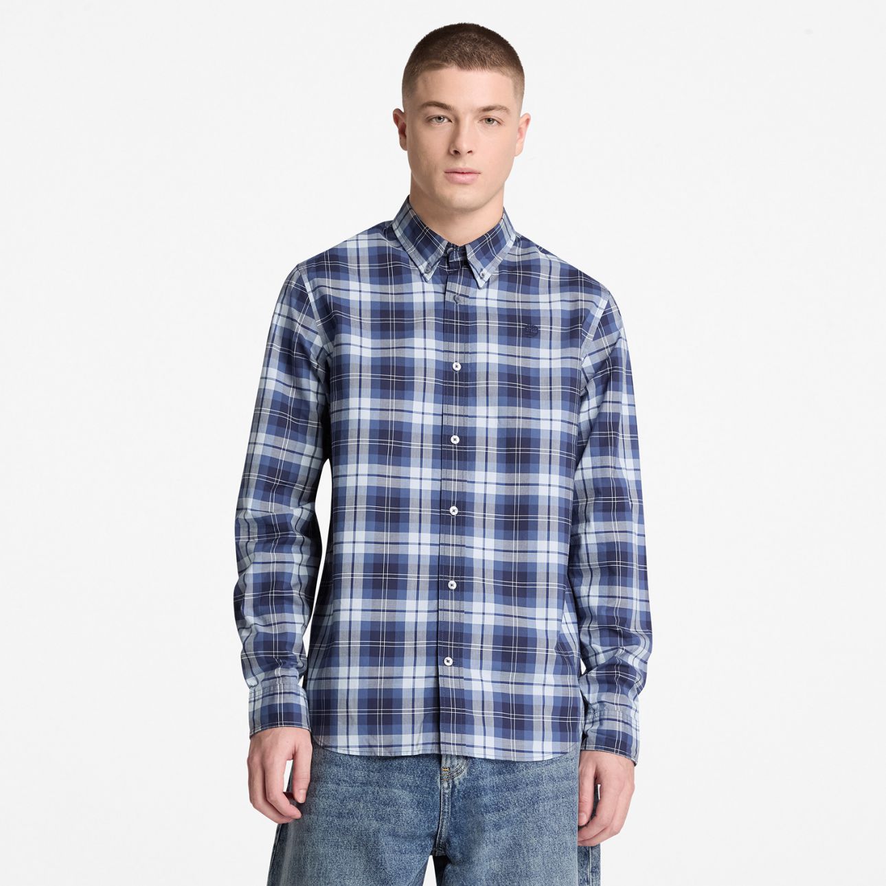 חולצה מכופתרת לגברים Check Poplin