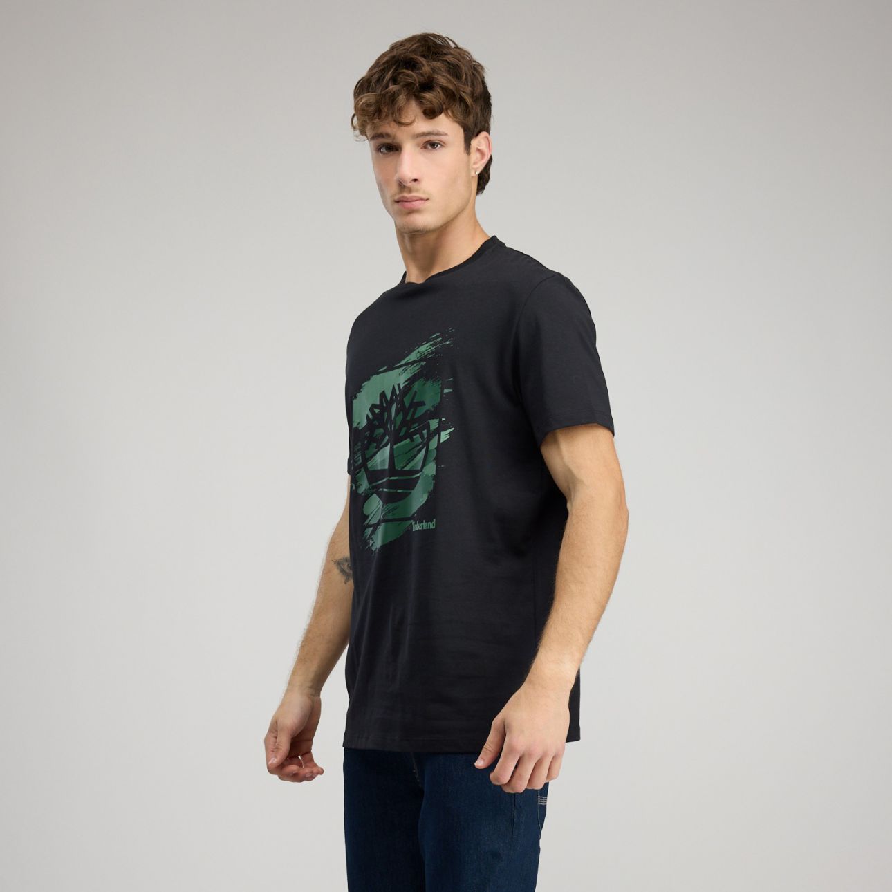 חולצת טי-שירט לוגו עץ