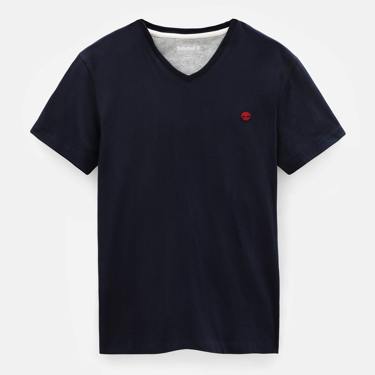 טי שירט לגבר עם צווארון V מבד ג’רסי SLIM FIT