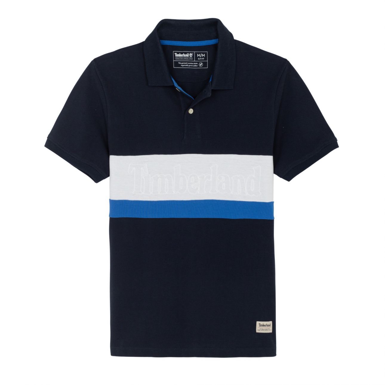 חולצת פולו SLIM FIT קולור בלוק עם לוגו רקום