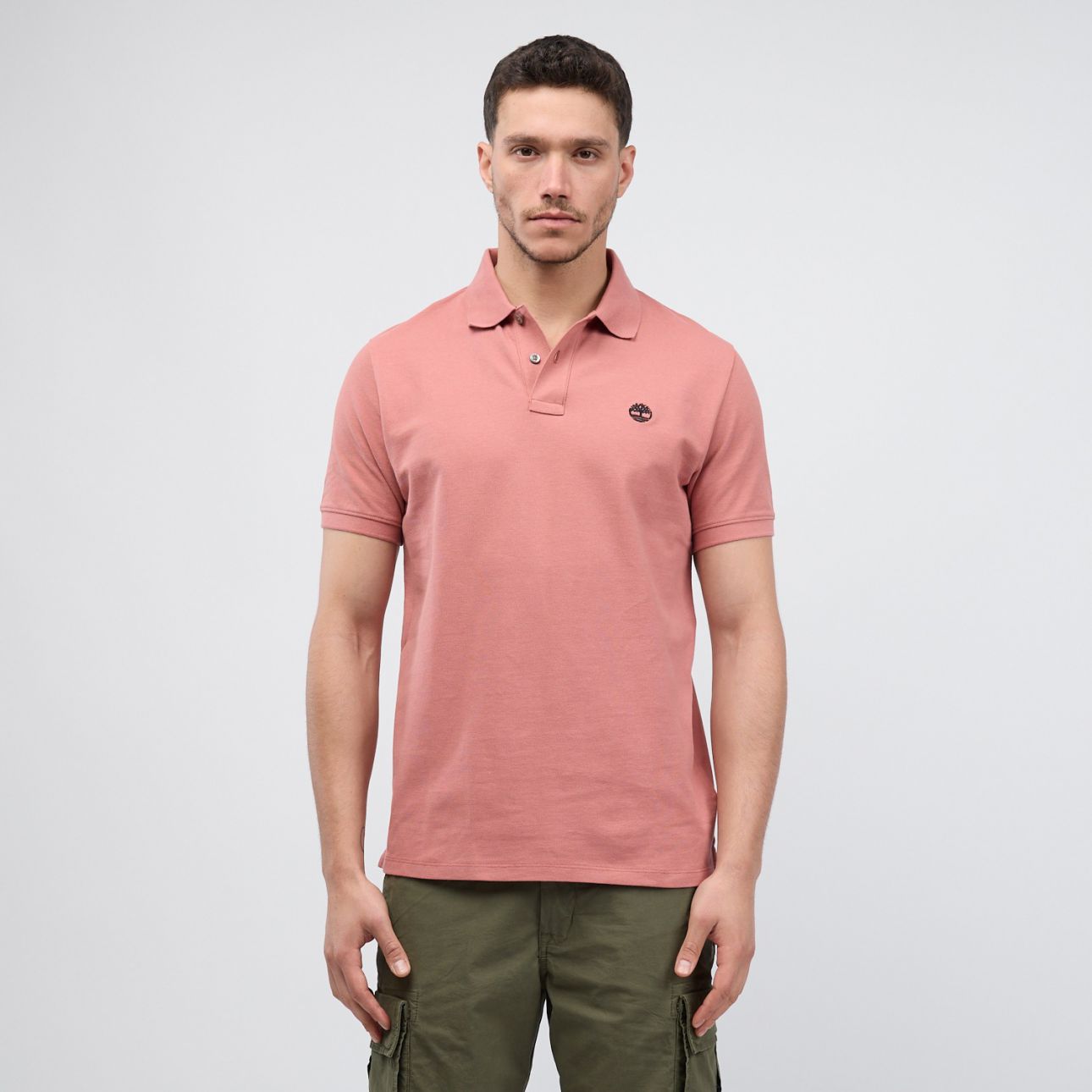 חולצת פולו Millers River עם צווארון ולוגו רקום לגברים