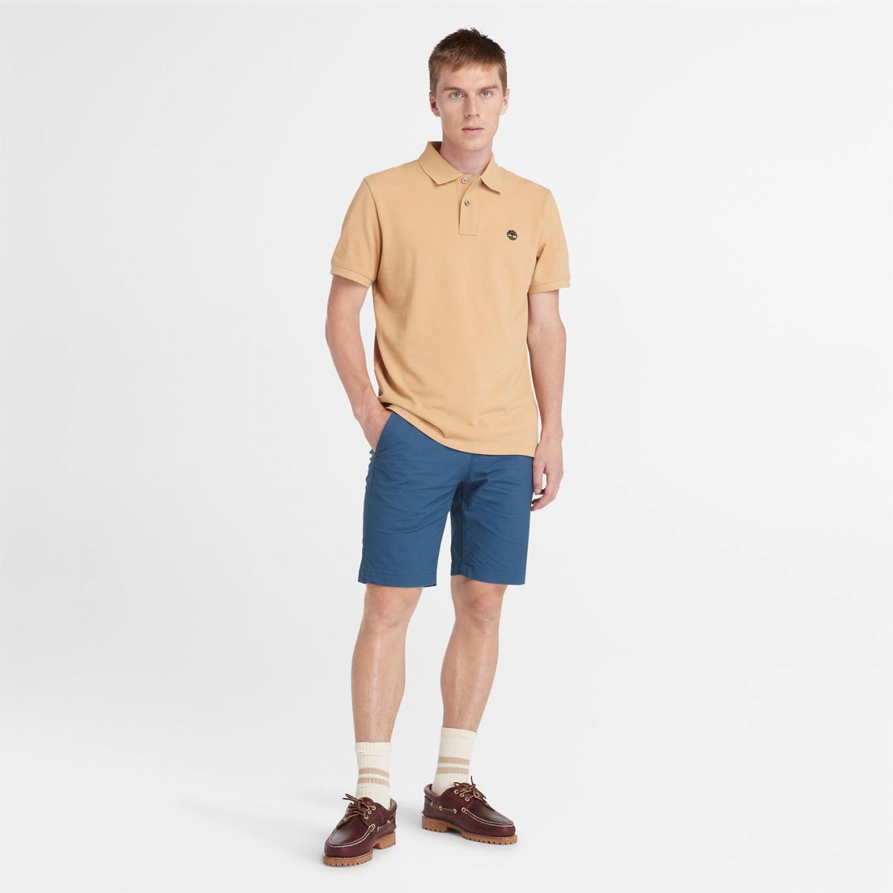 חולצת פולו Millers River עם צווארון ולוגו רקום לגברים