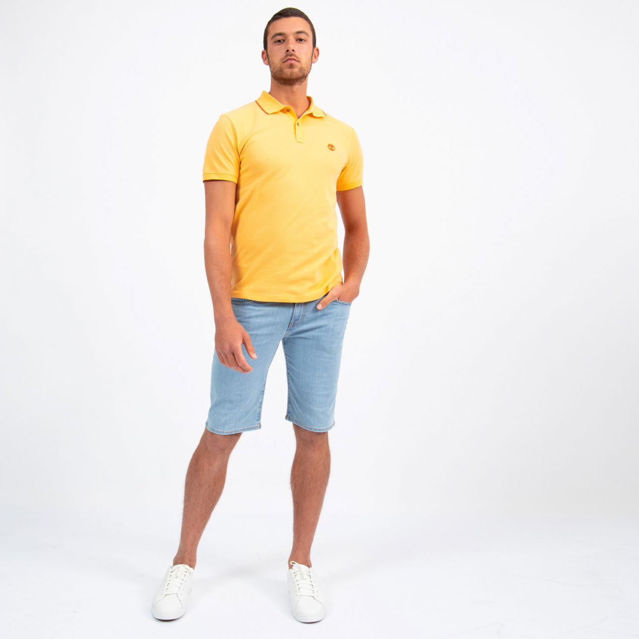 חולצת פולו Millers River עם צווארון ולוגו רקום לגברים