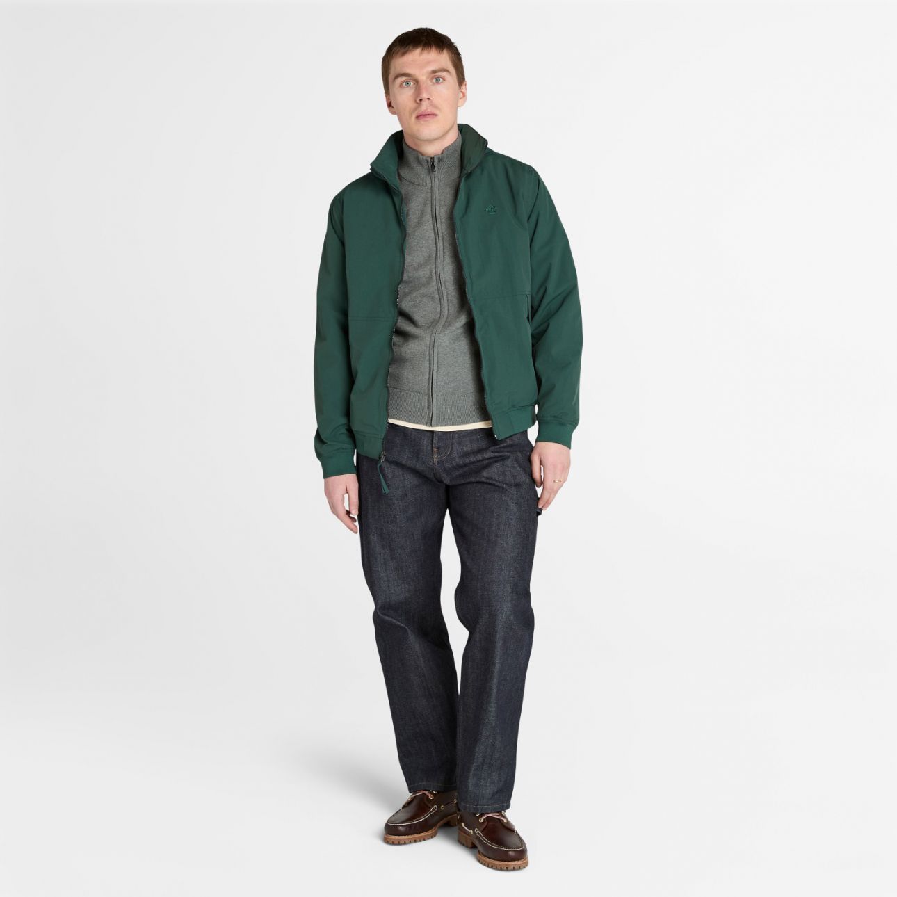 סווטשירט עם רוכסן מלא ולוגו רקום