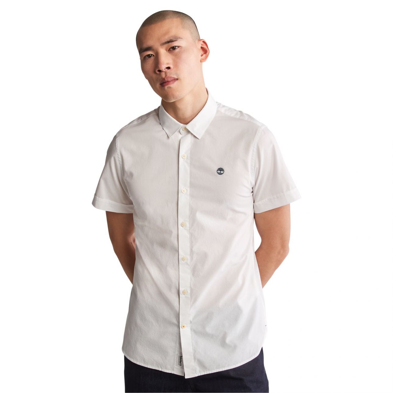 חולצה מכופתרת קצרה עם לוגו