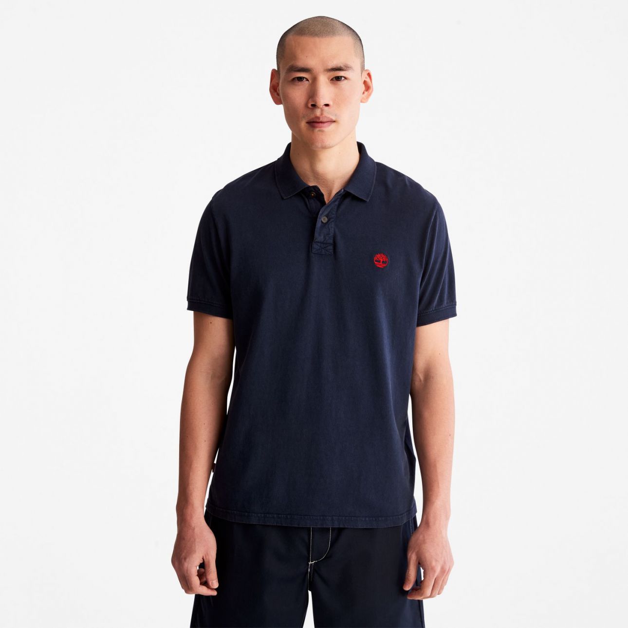 חולצת פולו קצרה לגברים עם לוגו Timberland רקום