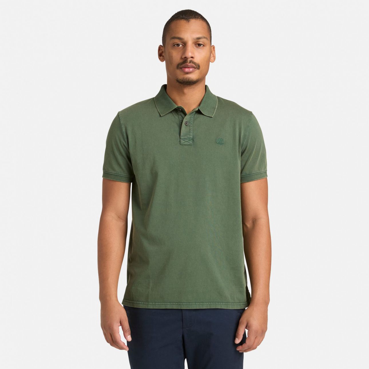 חולצת פולו קצרה לגברים עם לוגו Timberland רקום