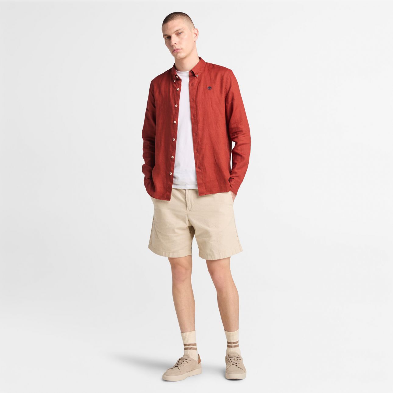 מכנסי ברמודה Timberland עם שרוך במותן לגברים