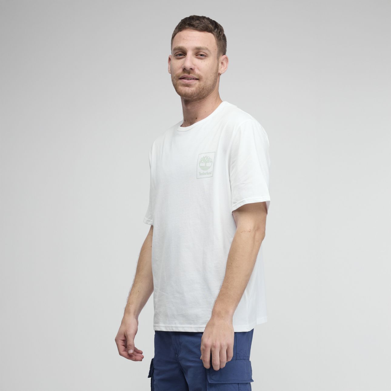 טי שירט Timberland עם הדפס לוגו מרובע לגברים