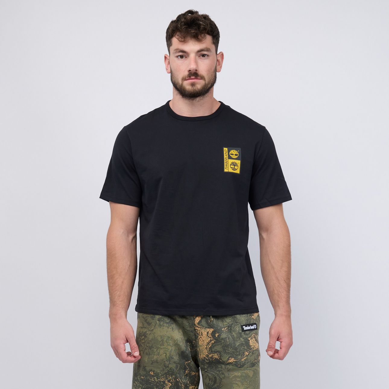 טי שירט Timberland עם הדפס לוגו מרובע לגברים