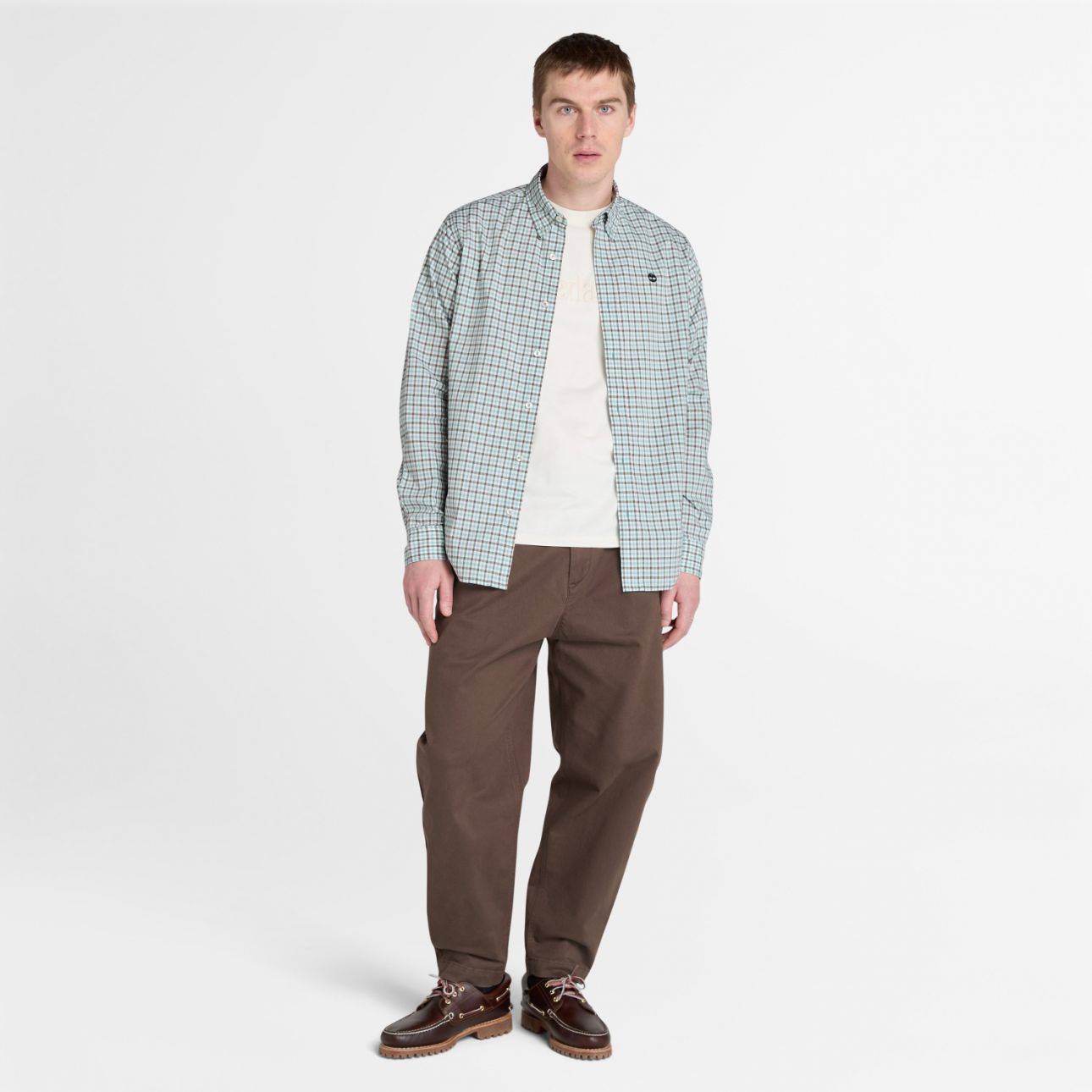 חולצה מכופתרת לגברים Stretch Poplin Gingham