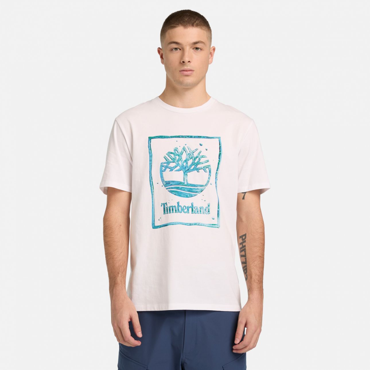 טי שירט לגברים Water Stack Logo