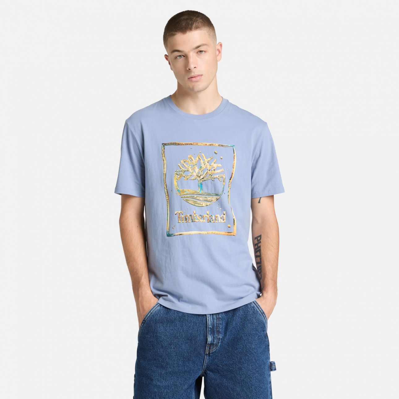 טי שירט לגברים Water Stack Logo