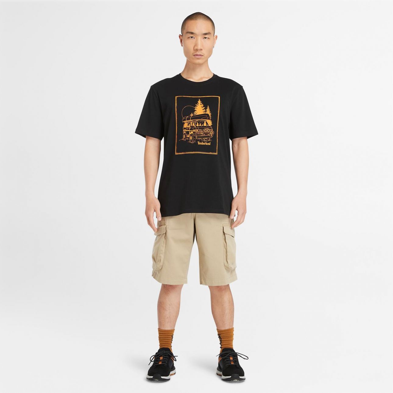 טי שירט עם הדפס CAMPERVAN לגברים