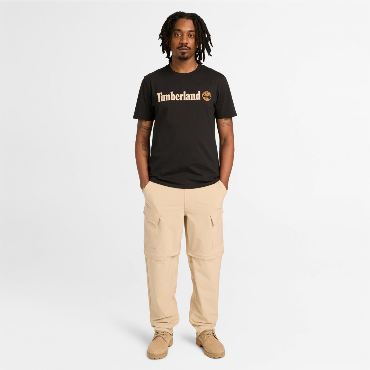 טי שירט לגברים עם הדפס לוגו Timberland