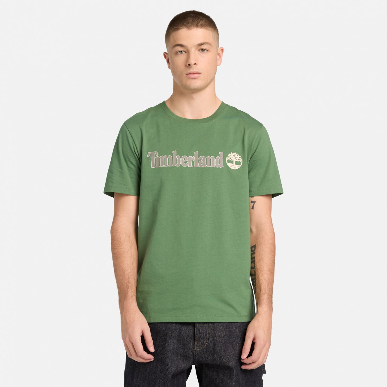 טי שירט לגברים עם הדפס לוגו Timberland