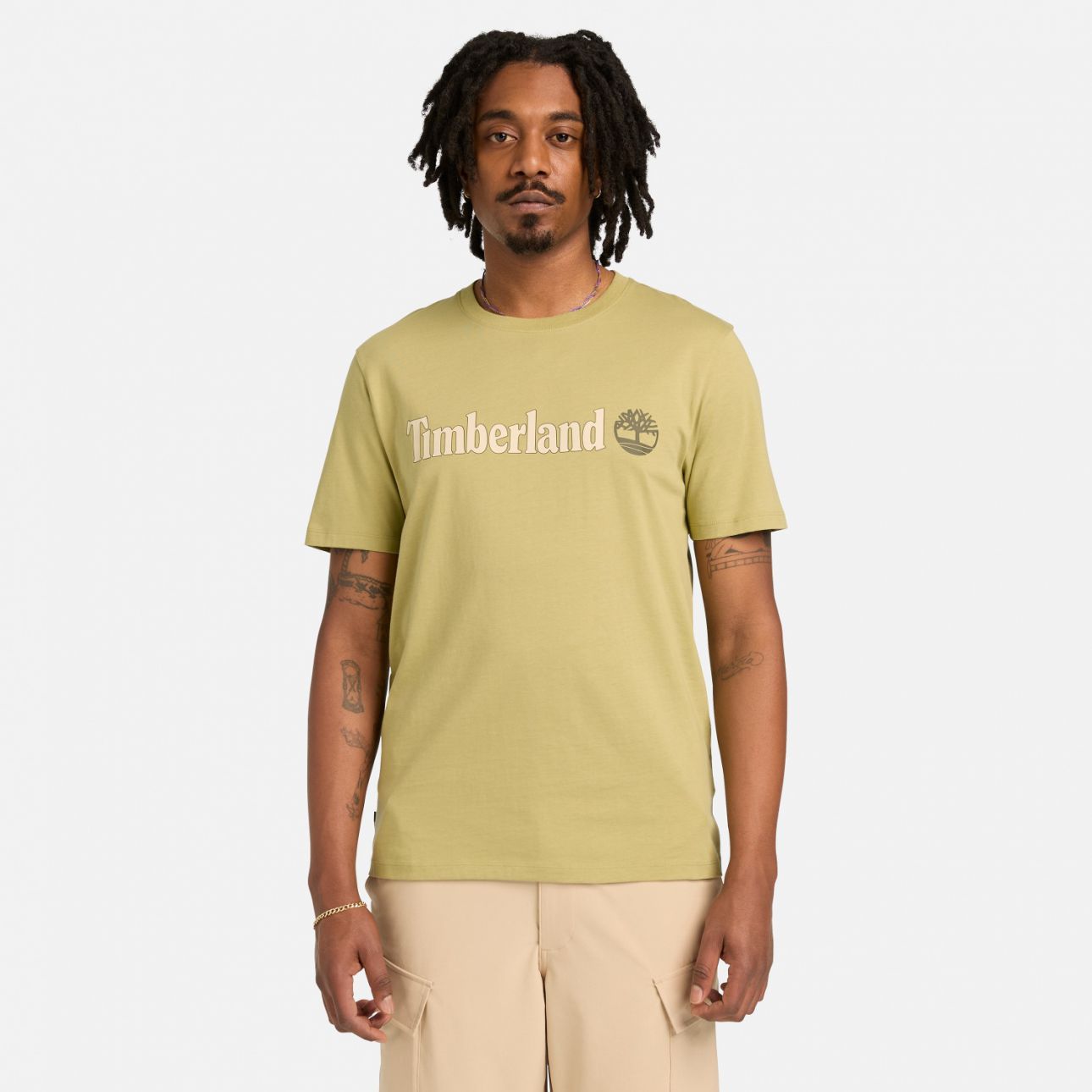 טי שירט לגברים עם הדפס לוגו Timberland
