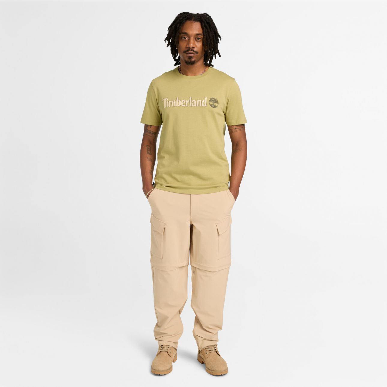 טי שירט לגברים עם הדפס לוגו Timberland