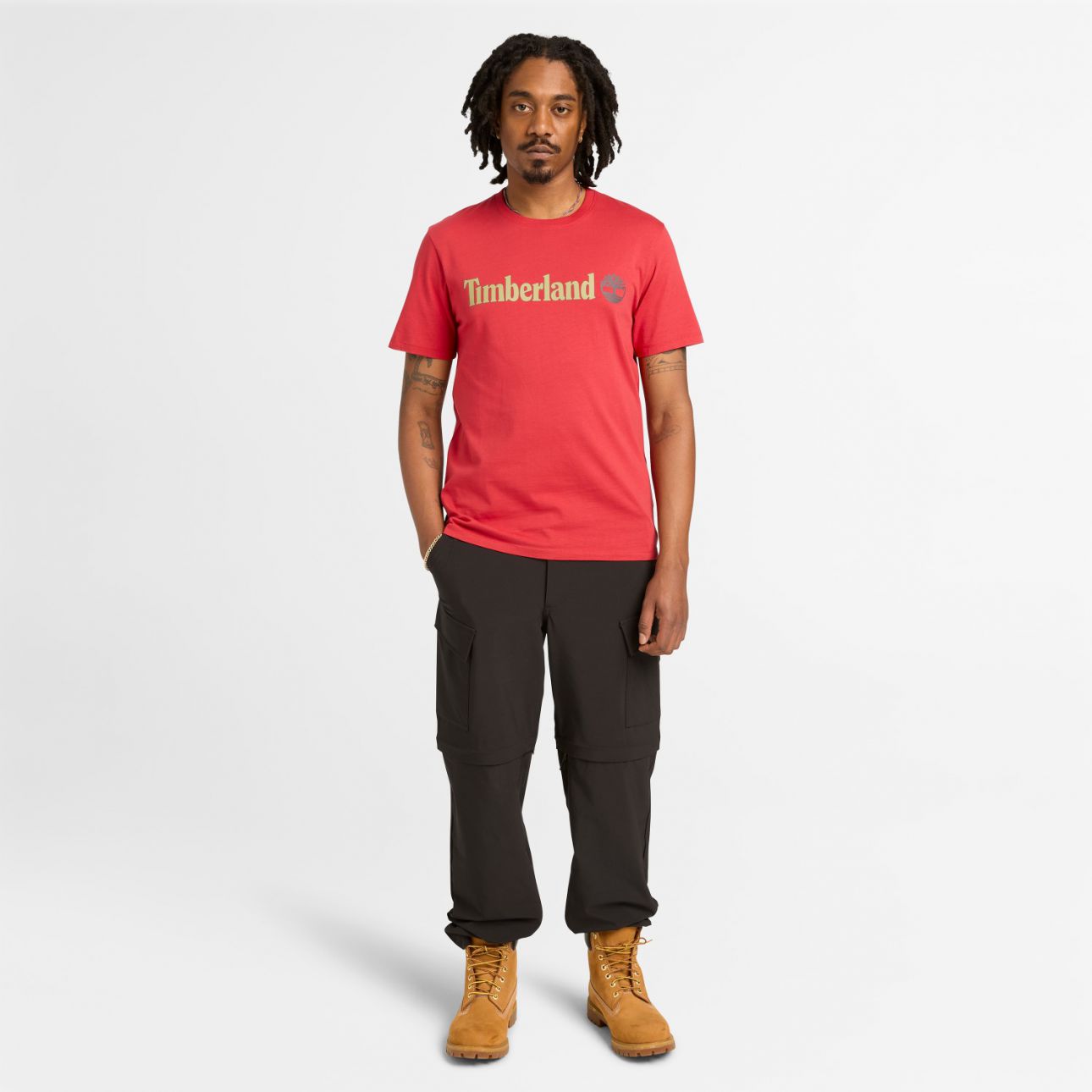 טי שירט לגברים עם הדפס לוגו Timberland