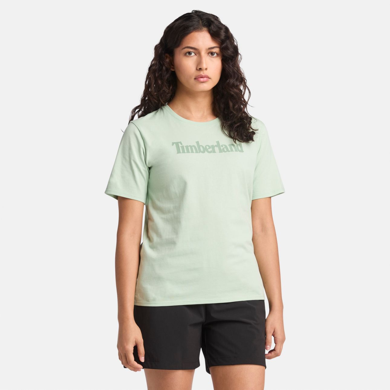 טי שירט קצרה לנשים עם הדפס Timberland
