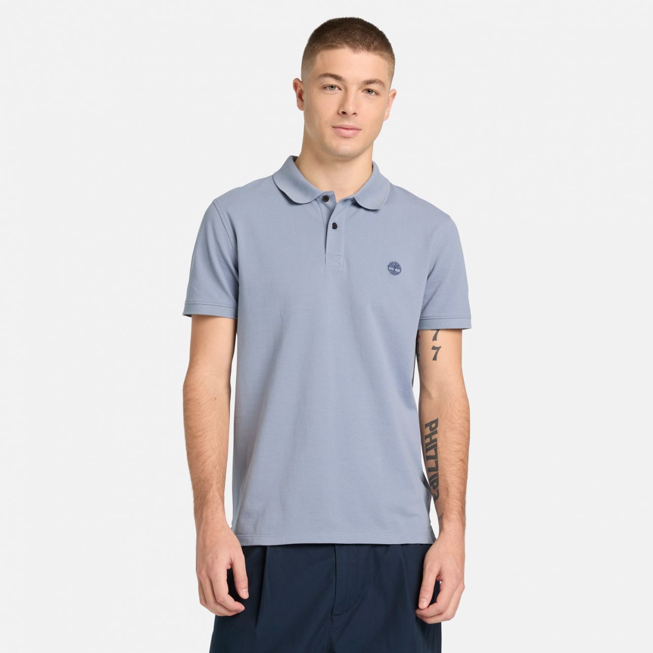 חולצת פולו עם לוגו רקום לגברים