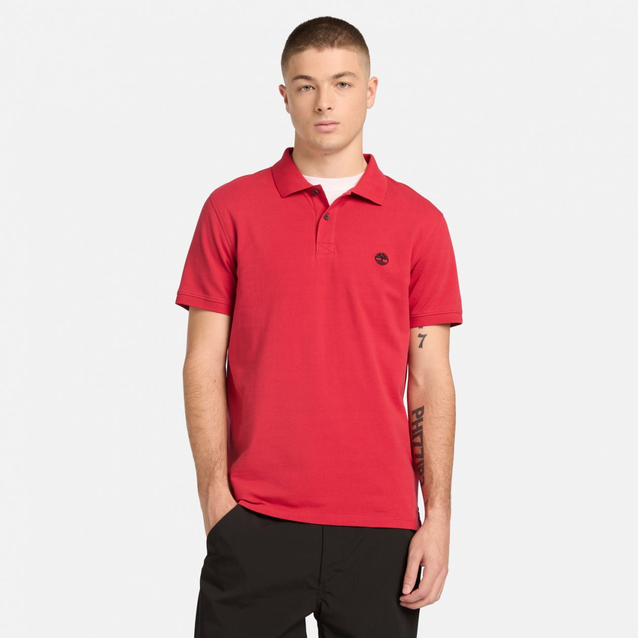חולצת פולו עם לוגו רקום לגברים