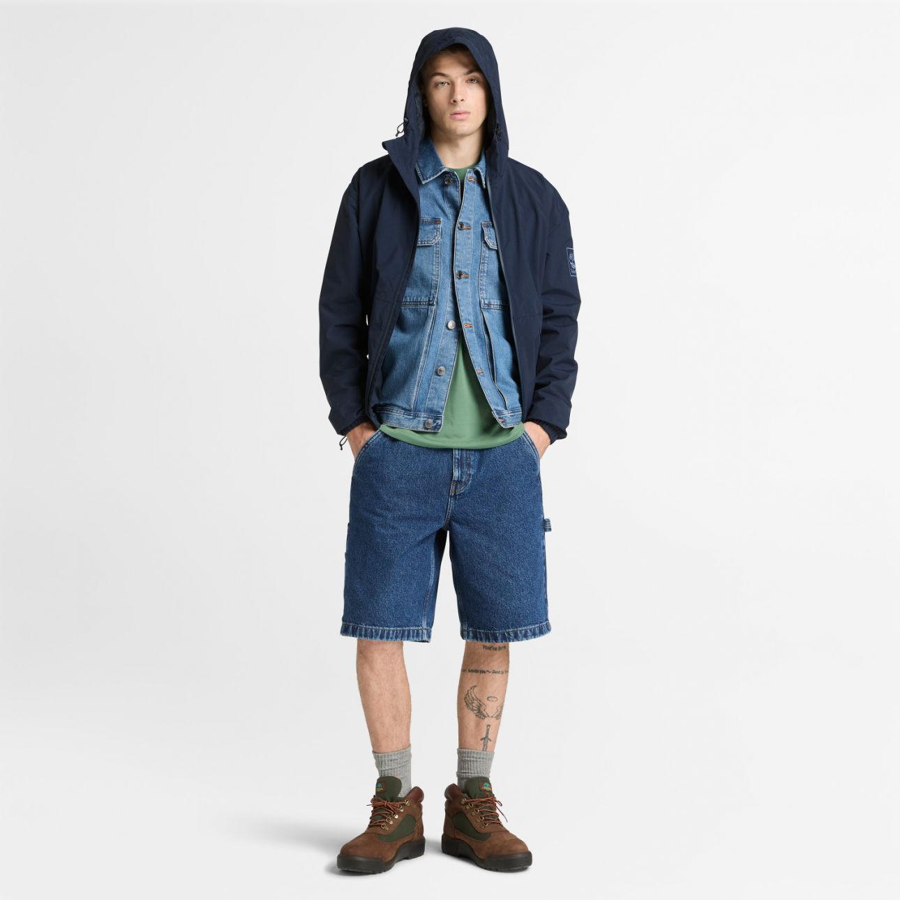 טי שירט עם שרוולים קצרים והדפס לוגו Timberland לגברים