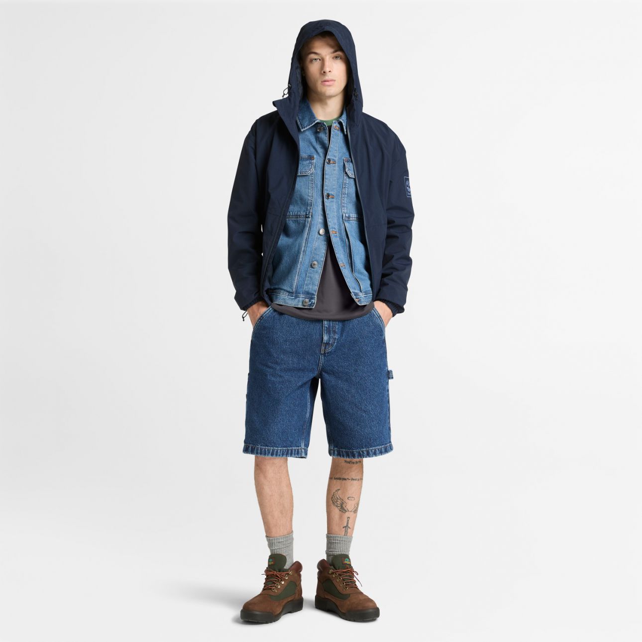 טי שירט עם שרוולים קצרים והדפס לוגו Timberland לגברים