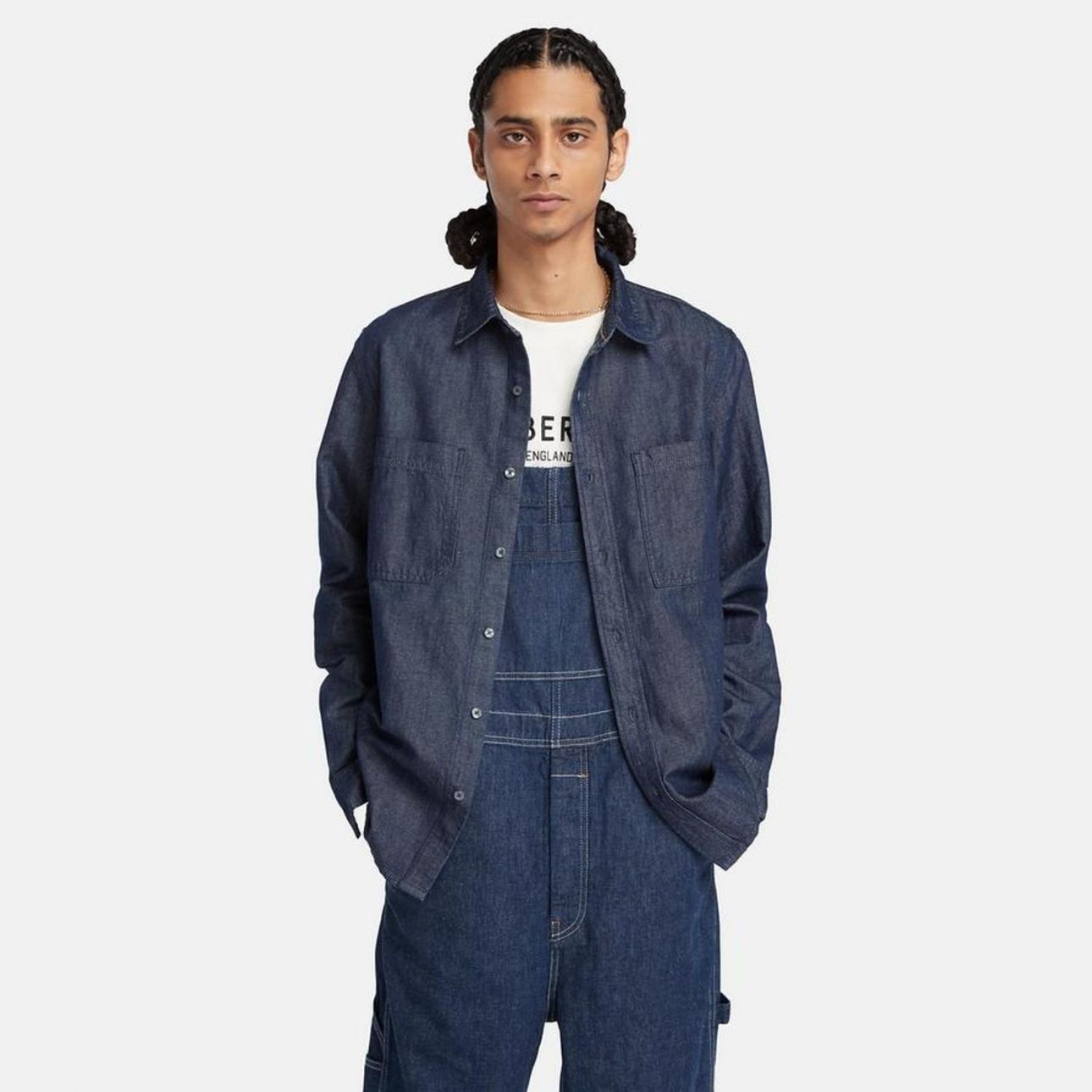 חולצה מכופתרת וינדאהם בסגנון ג’ינס DENIM לגבר