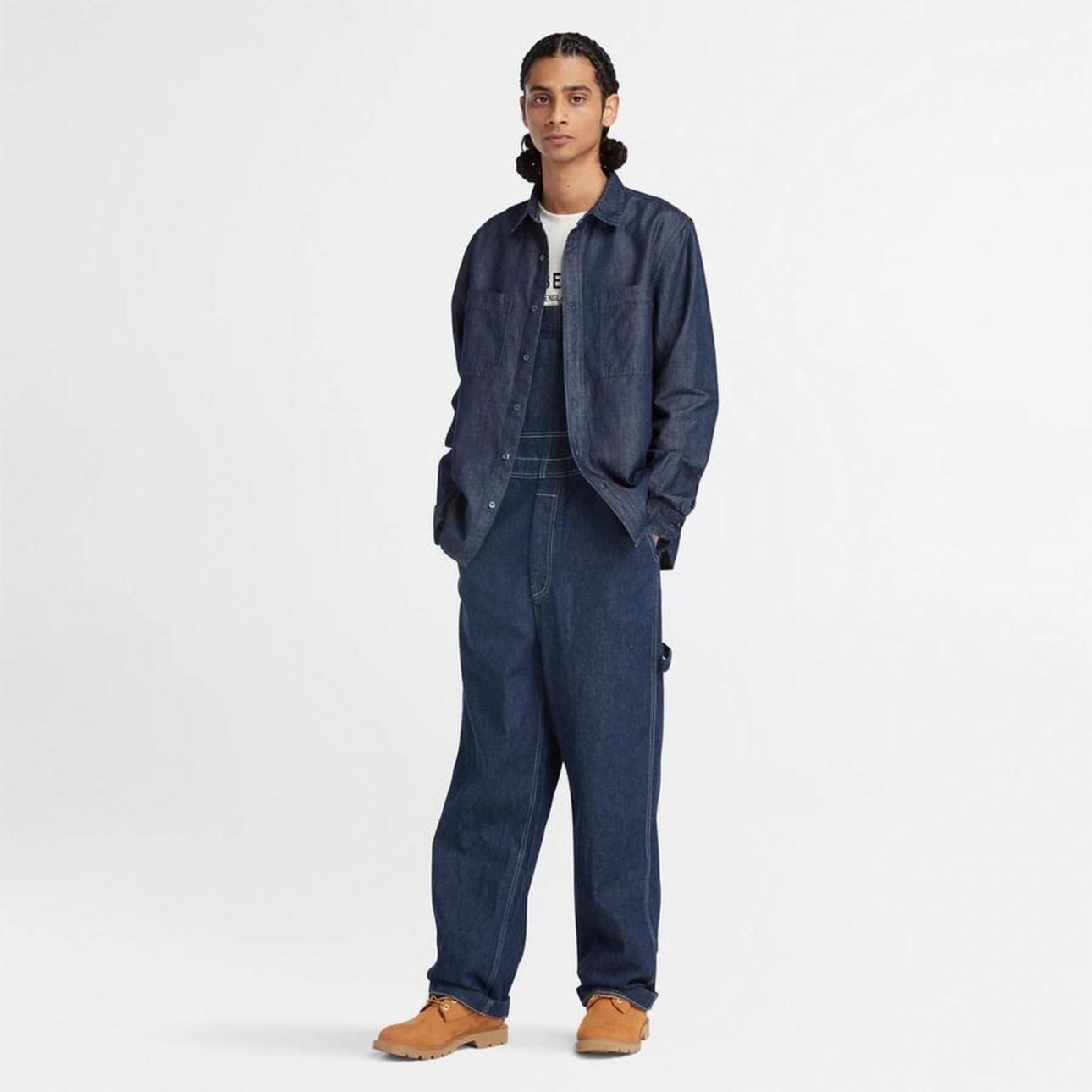 חולצה מכופתרת וינדאהם בסגנון ג’ינס DENIM לגבר