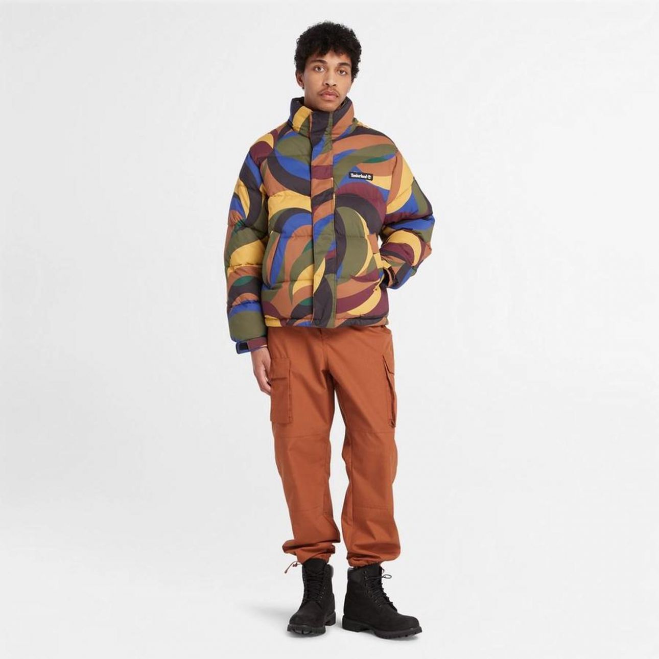 מעיל פוך DWR עם הדפס פאנקי ועמידות למים