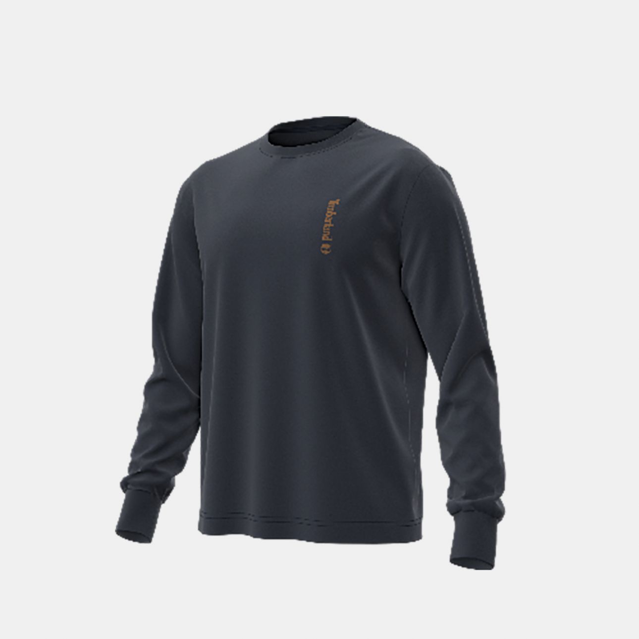 טי שירט שרוול ארוך Timberland עם הדפס אנכי קטן לגברים