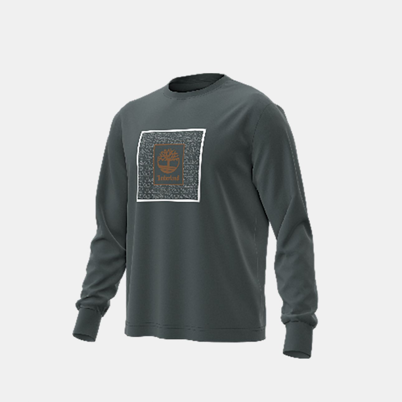 טי שירט שרוול ארוך Timberland עם הדפס לוגו ריבועי לגברים