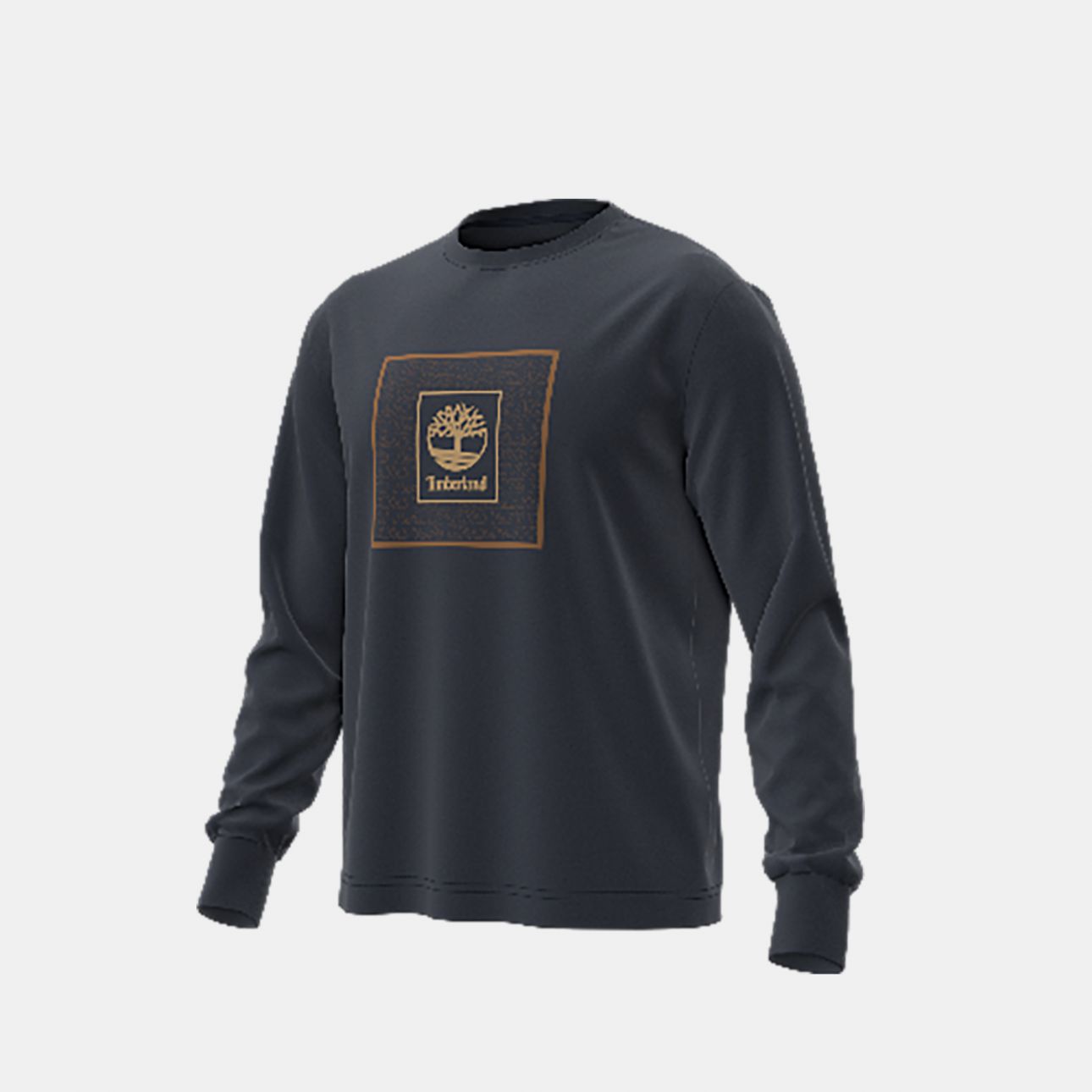 טי שירט שרוול ארוך Timberland עם הדפס לוגו ריבועי לגברים