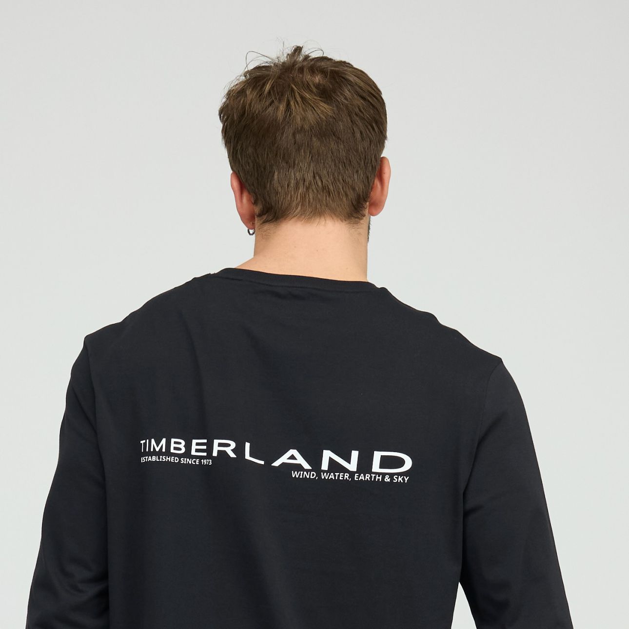 טי שירט שרוול ארוך Timberland עם הדפס אחורי לגברים