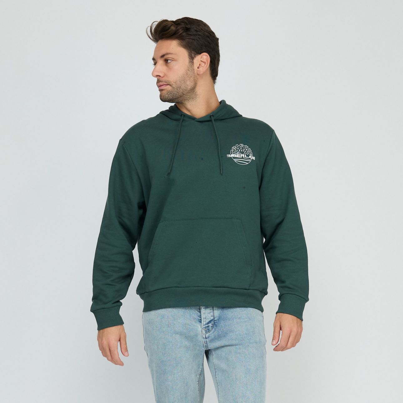 סווטשירט עם קפוצ’ון והדפס Timberland בגב לגברים